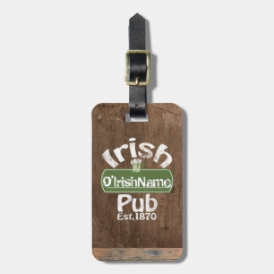 Aangepaste Ierse Pub Old Keg Effect Sign Bagagelabel