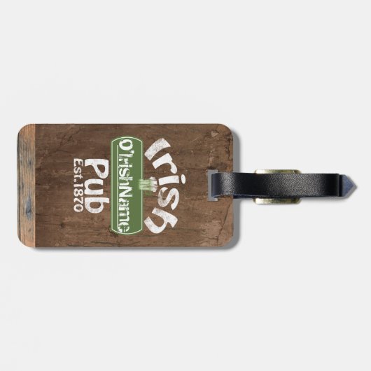 Aangepaste Ierse Pub Old Keg Effect Sign Bagagelabel (Achterkant horizontaal)