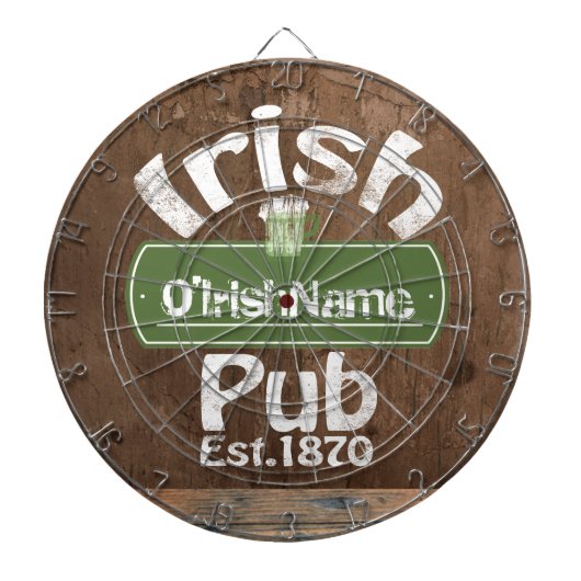 Aangepaste Ierse Pub Old Keg Effect Sign Dartbord (Voorkant)