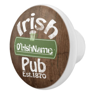 Aangepaste Ierse Pub Old Keg Effect Sign Keramische Knop