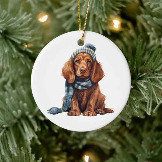Aangepaste Ierse Setter Dog Keramisch Ornament (Boom)