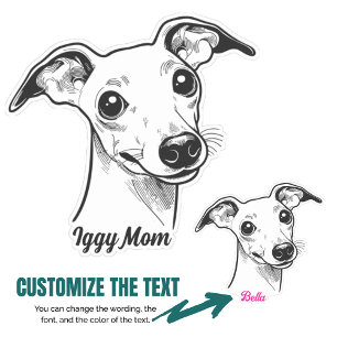 Aangepaste Iggy Gift voor Italiaanse Greyhound Dog Sticker