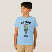 Aangepaste ijscream-kloon Eén tweeling verjaardag T-shirt (Voorkant volledig)