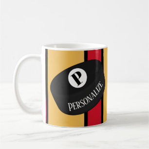 Aangepaste ijshockey Naam Monogram Puck Koffiemok