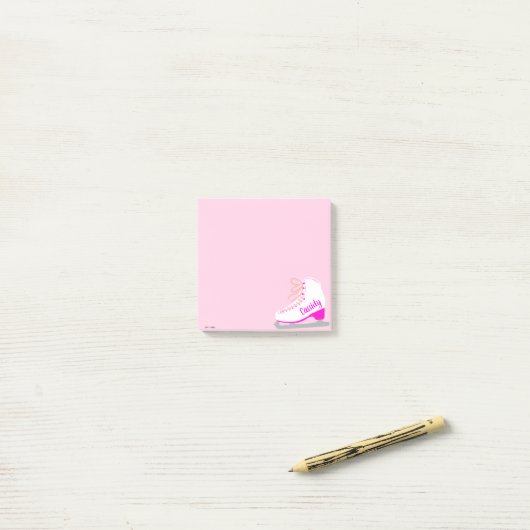 Aangepaste ijsroze afbeelding Schaats Post-it® Notes (Op bureau)