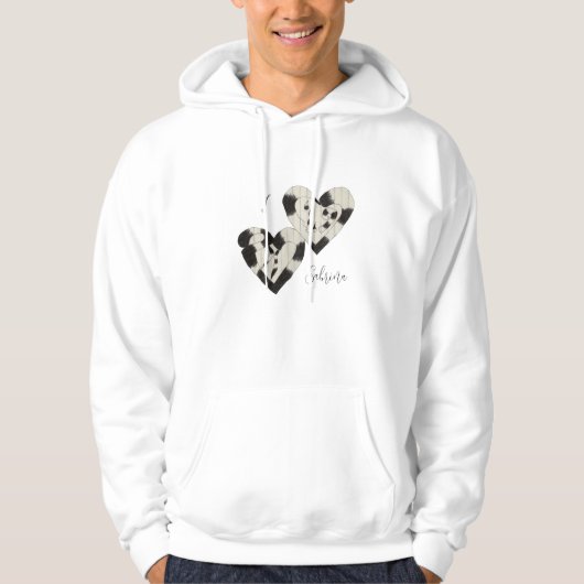 Aangepaste "Ik ben verliefd" twee-hart hoodie (Voorkant)