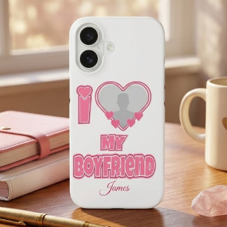 Aangepaste 'Ik hou van mijn vriend' – Voeg foto &  iPhone 16 Hoesje