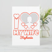 Aangepaste 'Ik hou van mijn vrouw' - Voeg naam en Kaart (Staand voorkant)