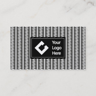 Aangepaste Ikat Zigzag Black White met Logo Visitekaartje