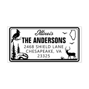 Aangepaste Illinois licentie Bord adresstempel Zelfinktende Stempel
