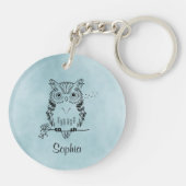 Aangepaste illustratie van kabelbomen sleutelhanger (Achterkant)