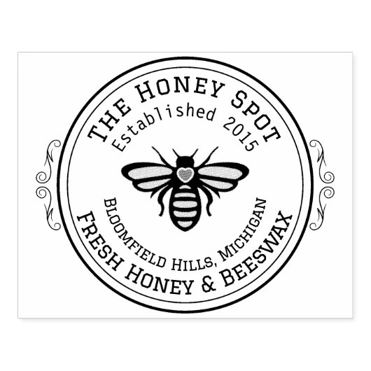 Aangepaste imker & honing Business Rubber Stamp Rubberstempel (Afrduk)