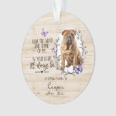 Aangepaste In Lieve Herinnering Huisdier Hond Bloe Ornament (voorkant)