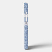 Aangepaste Indigo Blue Floral Faux Lace iPad Case (Achterkant / Links)