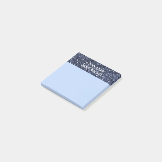 Aangepaste indigo Blue Glitter Post-it® Notes (Schuin)