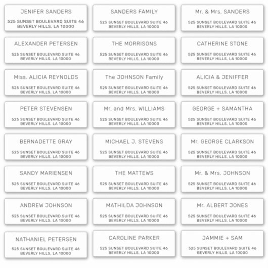 Aangepaste individuele gast mailing adresetiketten sticker (Voorkant)