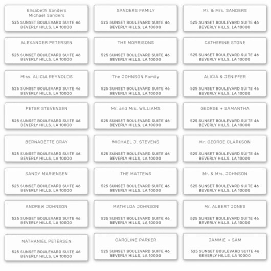 Aangepaste individuele gast mailing adreslabels sticker (Voorkant)