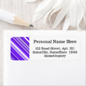 Aangepaste info + Paars en wit striped patroon Etiket (Insitu)