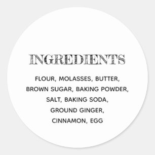 Aangepaste ingrediënten tandbrood Homemade Cookie Ronde Sticker