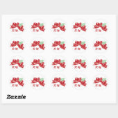 Aangepaste Initals Red Bow Kerst sticker (Vel)