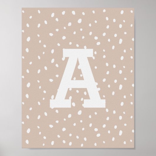 AANGEPASTE INITIAAL AFDRUKKEN | MODERNE MONOGRAM W POSTER (Voorkant)