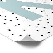 Aangepaste Initiaal afdrukken | Moderne monogram w Poster (Hoek)