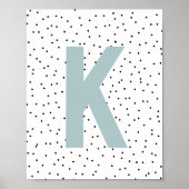 Aangepaste Initiaal afdrukken | Moderne monogram w Poster (Voorkant)