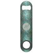 Aangepaste initiaal blauwe schalen geweven speed flessenopener (Voorkant)