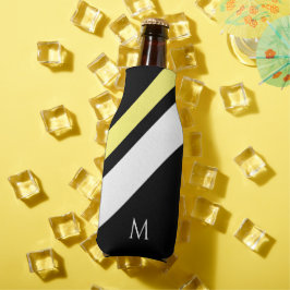 Aangepaste initiaal diagonale lijnen zwart flesjeskoeler