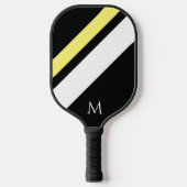 Aangepaste initiaal diagonale lijnen zwart pickleball paddle (Voorkant)