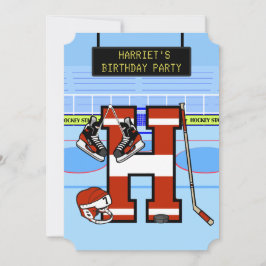 Aangepaste Initiaal letter H IJshockey Kaart
