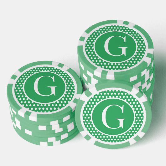 Aangepaste initiaal letter Polka Dot Poker Chips (Opstapeling)