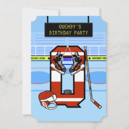 Aangepaste Initiaal letter Q IJshockey Kaart