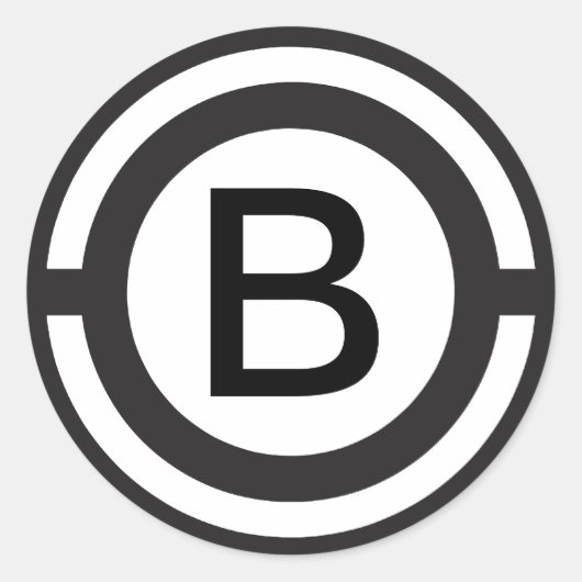 Aangepaste Initiaal Monogrammed sticker (Voorkant)