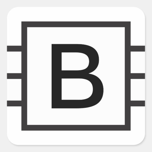 Aangepaste Initiaal Monogrammed sticker (Voorkant)