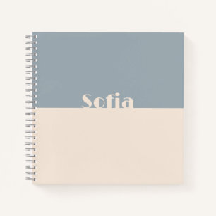 Aangepaste Initiaal naam l Clean Simple Girly Scri Notitieboek