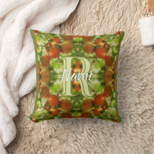 Aangepaste initiaal naam moestuin tomaten kussen