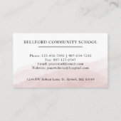 Aangepaste Initiaal & Naam Wit Zwart Roze Monogram Visitekaartje (Achterkant)