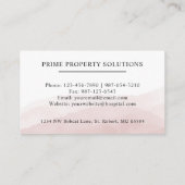 Aangepaste Initiaal & Naam Wit Zwart Roze Monogram Visitekaartje (Achterkant)