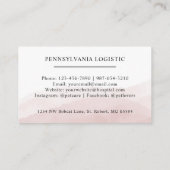 Aangepaste Initiaal & Naam Wit Zwart Roze Monogram Visitekaartje (Achterkant)