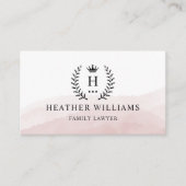 Aangepaste Initiaal & Naam Wit Zwart Roze Monogram Visitekaartje (Voorkant)