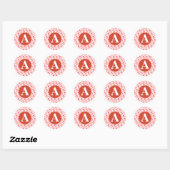 AANGEPASTE INITIAAL RETRO RODE EN WITTE STICKER (Vel)