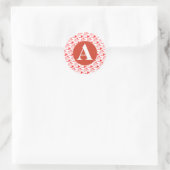 AANGEPASTE INITIAAL RETRO RODE EN WITTE STICKER (Tas)