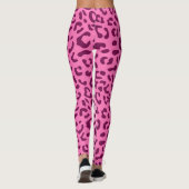 Aangepaste Initiaal stijlvolle roze luipaard afdru Leggings (Achterkant)