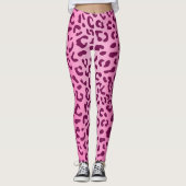 Aangepaste Initiaal stijlvolle roze luipaard afdru Leggings (Voorkant)