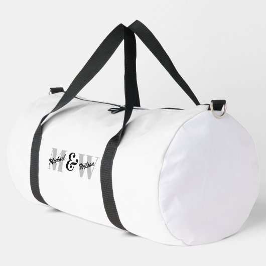 Aangepaste Initiaal zwart-wit monogram Plunjezak (Linkerhoek)