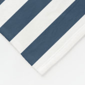 Aangepaste Initialen Blauw/Wit Stripes Fleece Deke (Hoek)