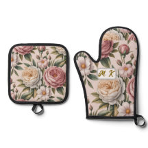 Aangepaste initialen chic vintage rozen cottagecor