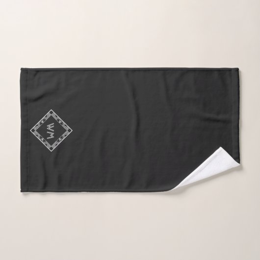 Aangepaste Initialen Elegant Manly Black Chic Art  Bad Handdoek (Handdoek)