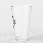 Aangepaste Initialen Elegant Manly Black Chic Art  Glas (Links)